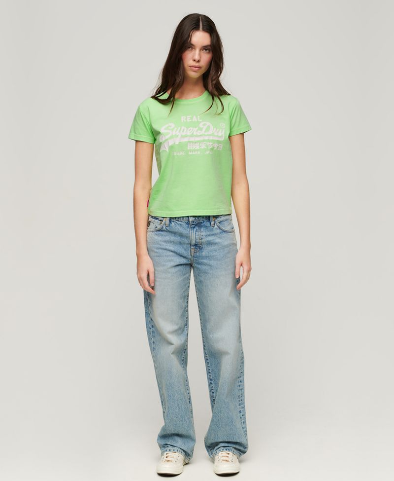Camiseta-Manga-Corta-Para-Mujer-Neon-Vl-Graphic-Fitted-Tee