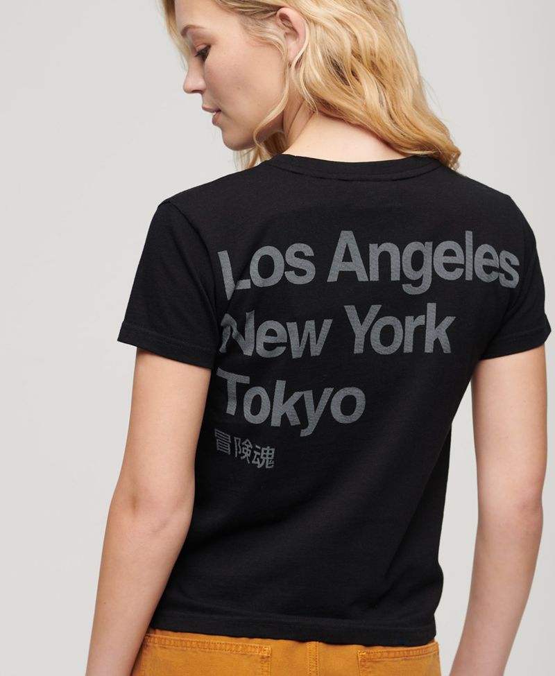 Camiseta-Manga-Corta-Para-Mujer-Core-Logo-City-Fitted-Tee