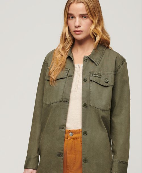 Chaqueta Casual Para Mujer Military