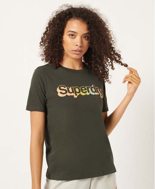 Camiseta Manga Corta Para Mujer Vintage Metallic Tee