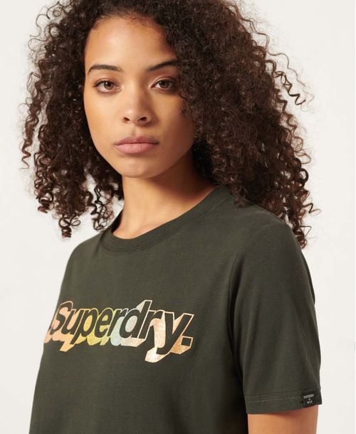 Camiseta Manga Corta Para Mujer Vintage Metallic Tee