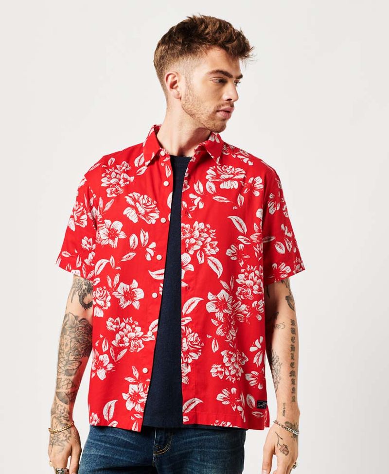 Camiseta-Manga-Corta-Para-Hombre-Vintage-Hawaiian