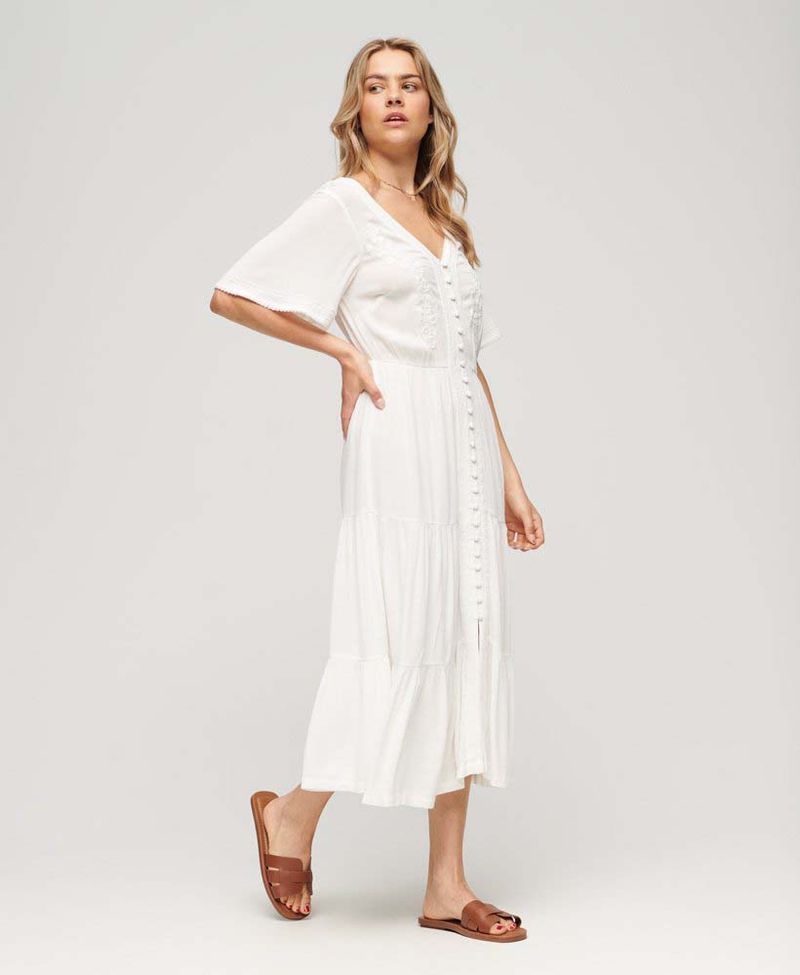 Vestido-Corto-Para-Mujer-Ss-Emb-Tiered-Midi