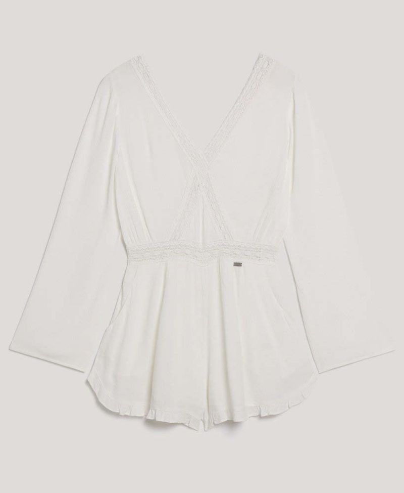 Vestido-Corto-Para-Mujer-Flare-Sleeve-Cut-Out-Playsuit