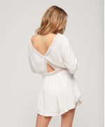 Vestido-Corto-Para-Mujer-Flare-Sleeve-Cut-Out-Playsuit