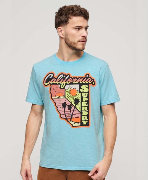 Camiseta Manga Corta Para Hombre Neon Travel Graphic Loose Tee