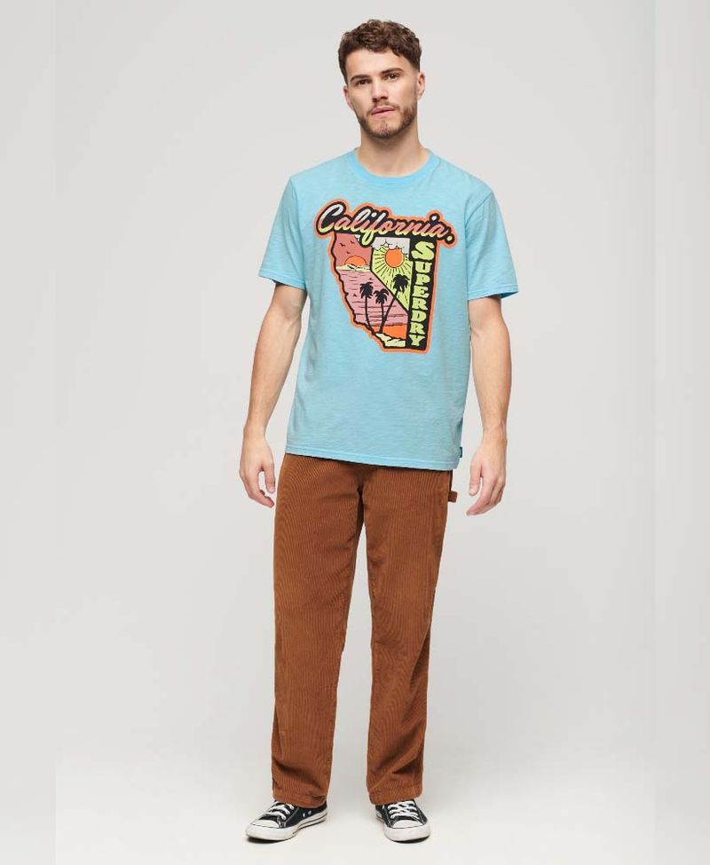 Camiseta-Manga-Corta-Para-Hombre-Neon-Travel-Graphic-Loose-Tee