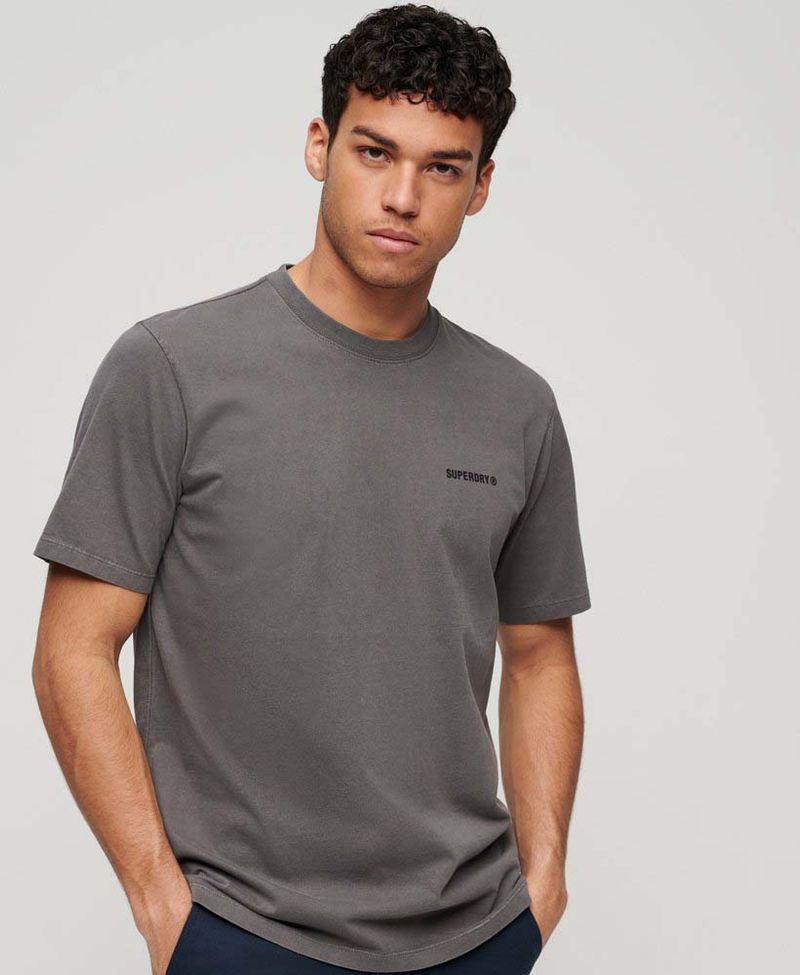 Camiseta-Manga-Corta-Para-Hombre-Overdyed-Logo-Loose-Tee