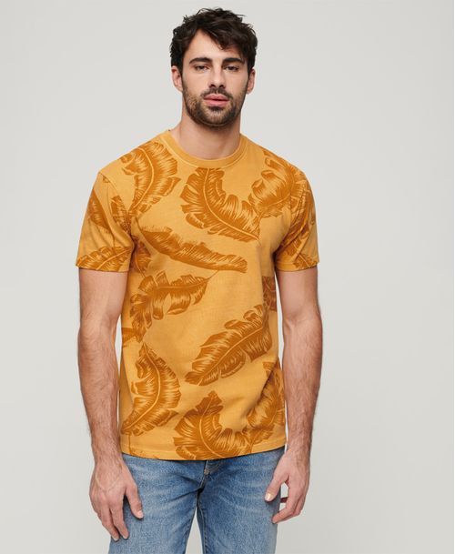 Camiseta Manga Corta Para Hombre Vintage Overdye Printed Tee