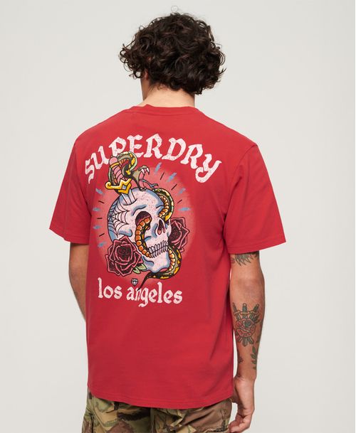 Camiseta Manga Corta Para Hombre Tattoo Graphic Loose