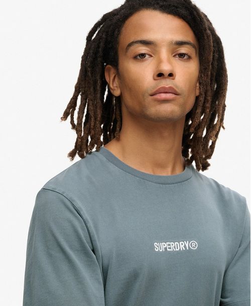 Camiseta Manga Corta Para Hombre Micro Logo Graphic Loose Tee