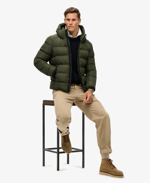 Chaqueta Padded Para Hombre Hooded Sports Puffer Jacket