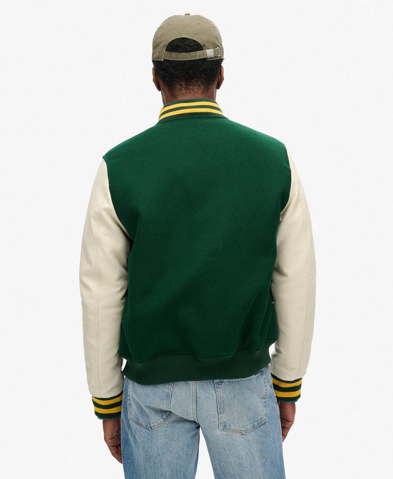 Chaqueta-Casual-Para-Hombre-Varsity-Wool-Bomber-