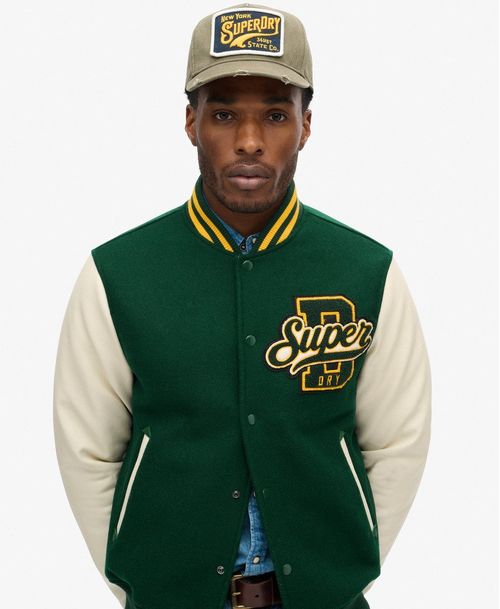 Chaqueta Casual Para Hombre Varsity Wool Bomber