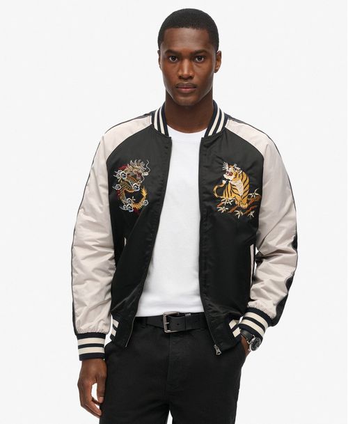 Chaqueta Casual Para Hombre Suikajan Embroidered Bomber