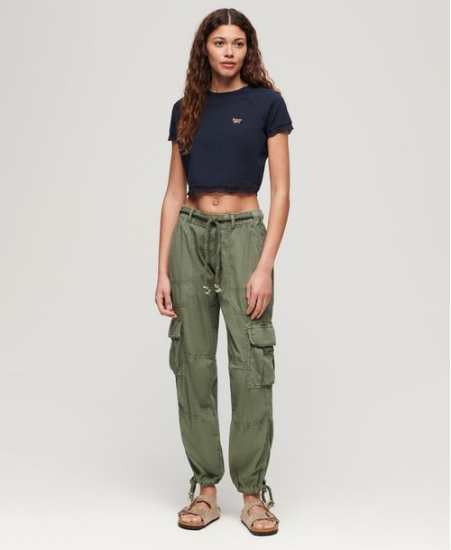 Top Para Mujer 90'S Lace Trim Tee
