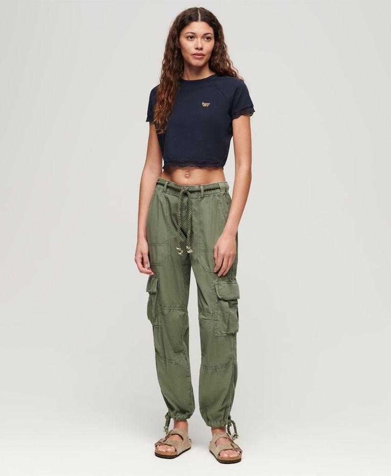 Top-Para-Mujer-Lace-Trim-Tee