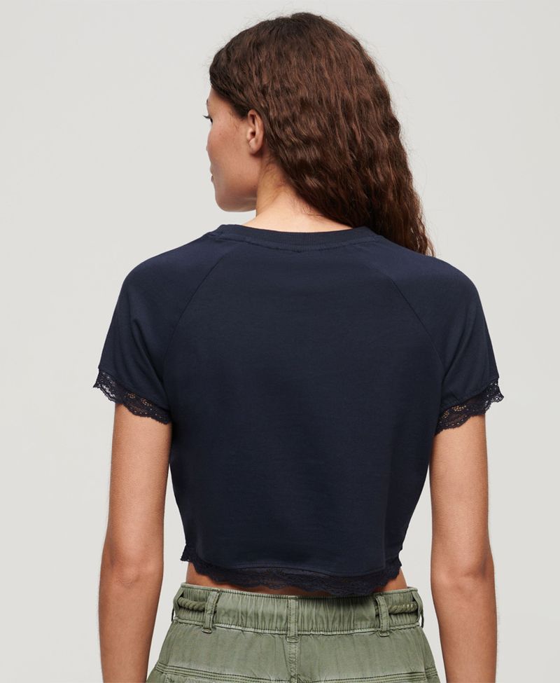Top-Para-Mujer-Lace-Trim-Tee