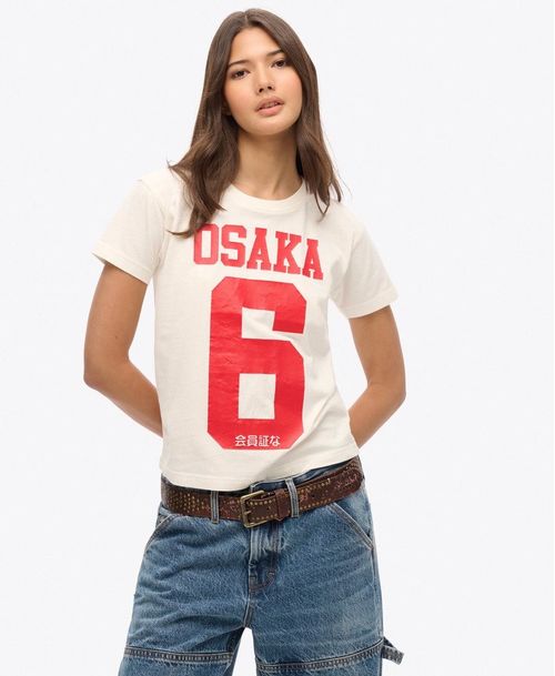 Camiseta Manga Corta Para Mujer Osaka 6 Crack Print 90S Tee