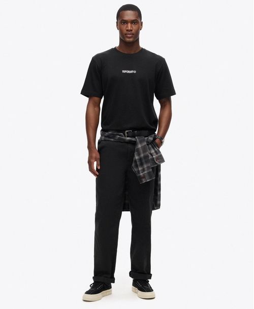 Camiseta Manga Corta Para Hombre Micro Logo Graphic Loose Tee