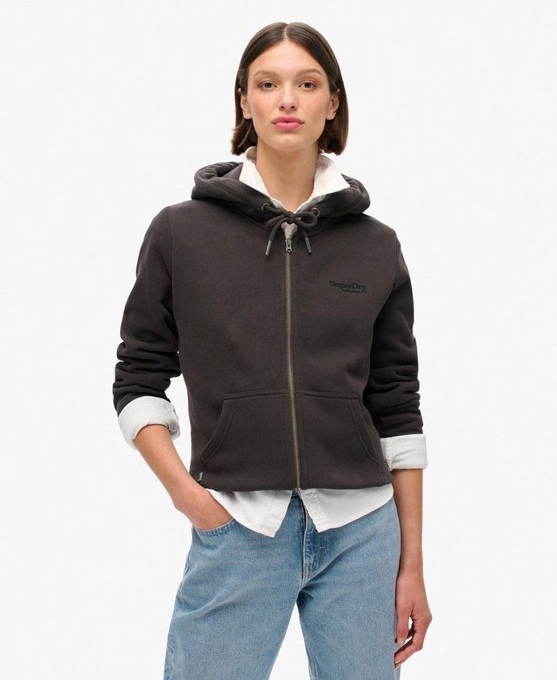 Buzo-Abierto-Para-Mujer-Essential-Logo-Zip-