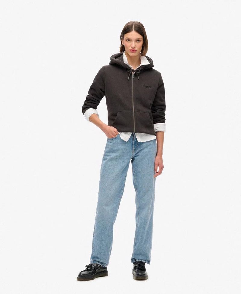 Buzo-Abierto-Para-Mujer-Essential-Logo-Zip-