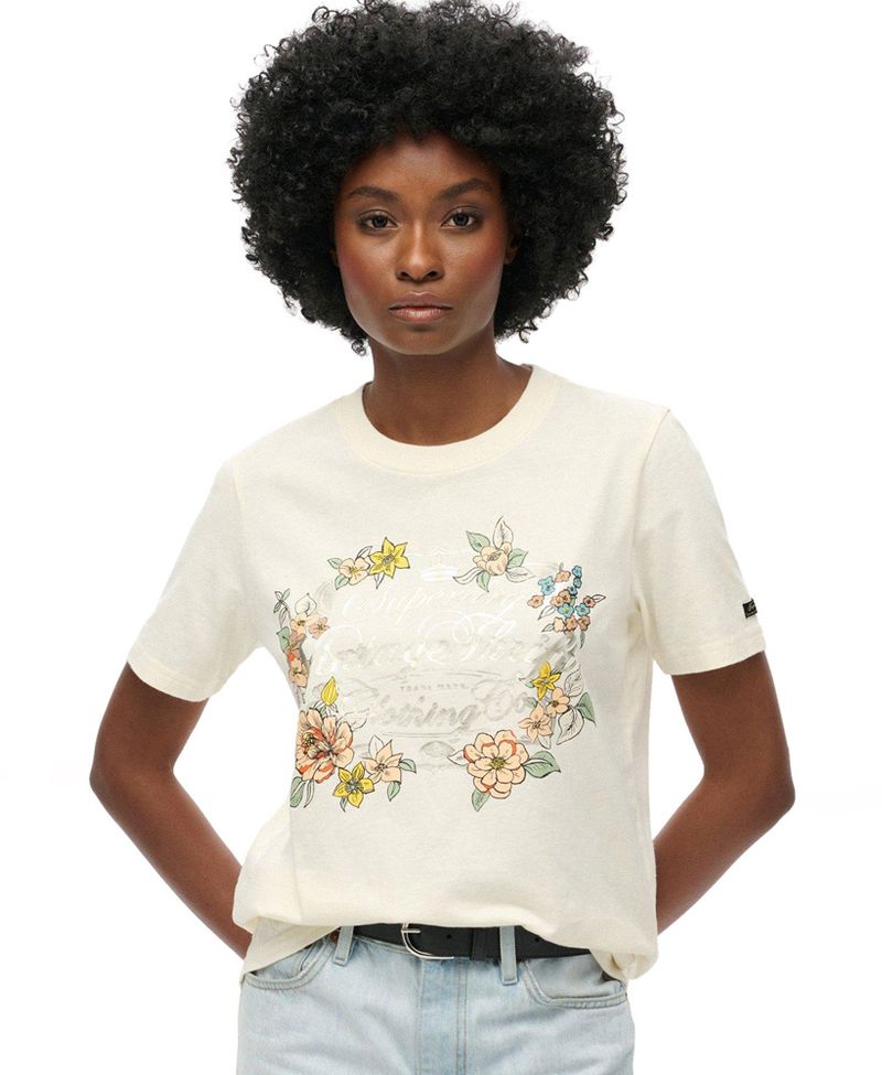 Camiseta-Manga-Corta-Para-Mujer-Floral-Graphic-Relaxed