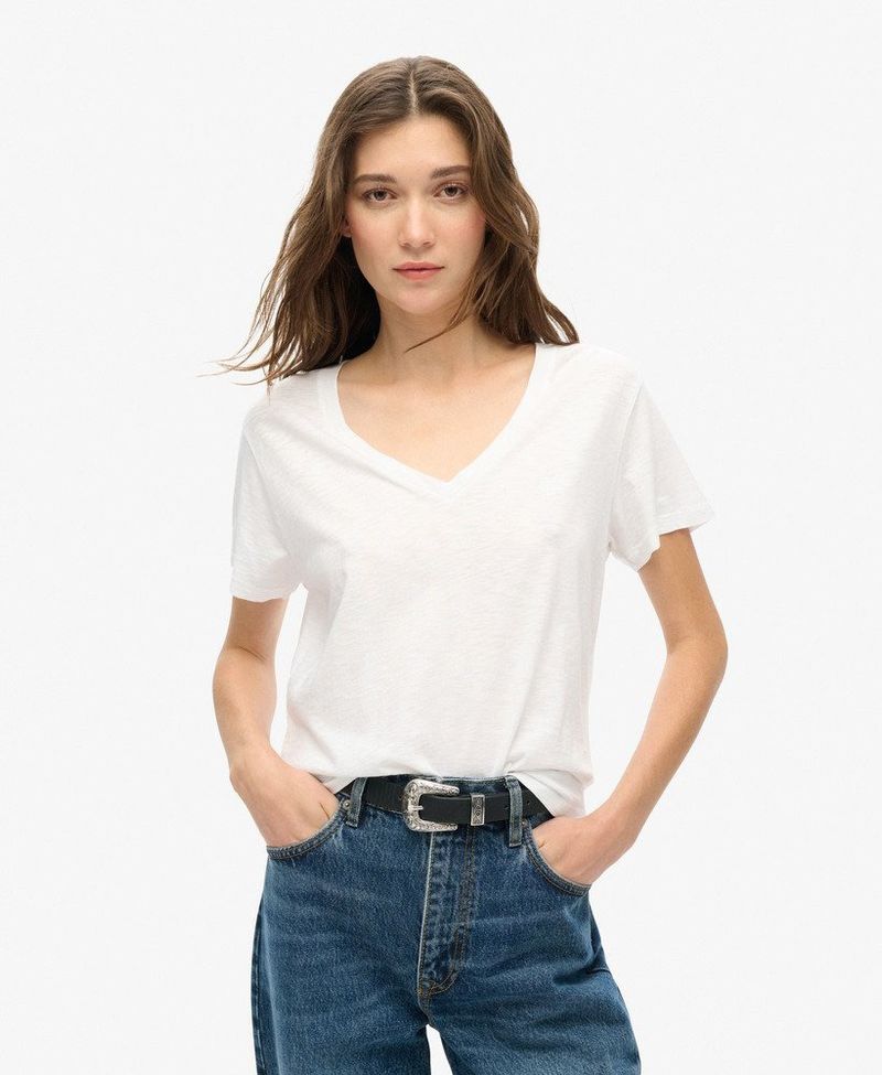 Camiseta-Manga-Corta-Para-Mujer-Studios-Slub-Emb-Vee-Tee-Superdry