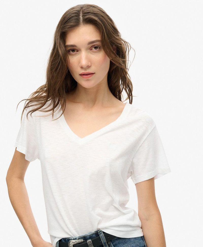 Camiseta-Manga-Corta-Para-Mujer-Studios-Slub-Emb-Vee-Tee-Superdry