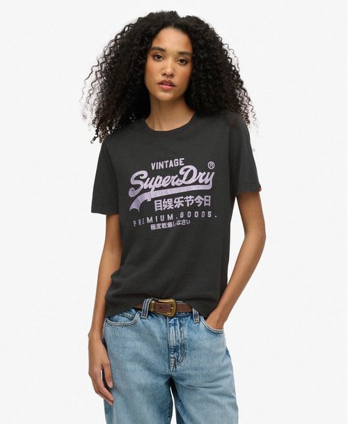 Camiseta Manga Corta Para Mujer Vl Metallic Relaxed Tee
