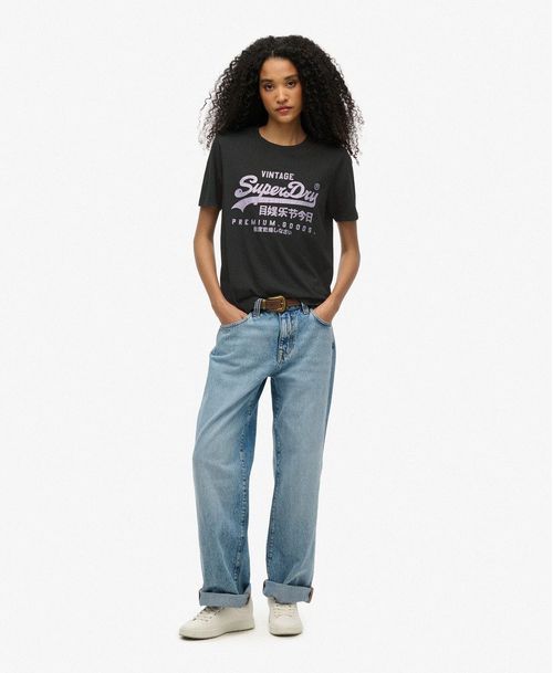 Camiseta Manga Corta Para Mujer Vl Metallic Relaxed Tee