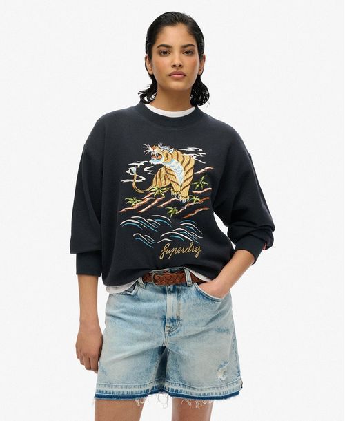 Buzo Cerrado Para Mujer Suika Embroidered Loose Crew
