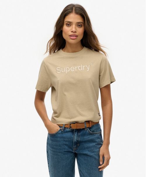 Camiseta Manga Corta Para Mujer Emb Core Logo Boxy Loose Tee