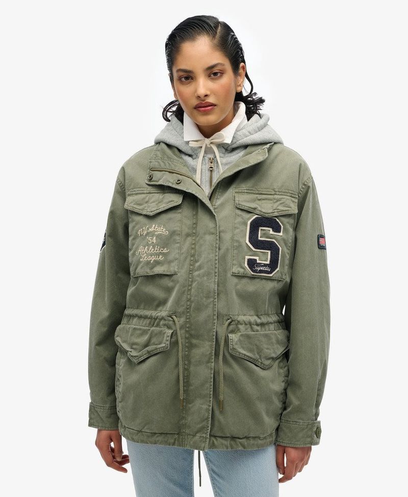 Chaqueta-Casual-Para-Mujer-Jersey-Hooded-Emb-Military-Jkt-Superdry