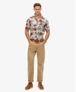 Camiseta-Manga-Corta-Para-Hombre-Hawaiian-Print