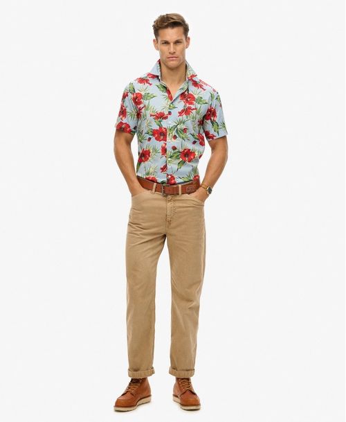 Camiseta Manga Corta Para Hombre Hawaiian Print