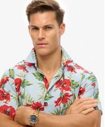 Camiseta-Manga-Corta-Para-Hombre-Hawaiian-Print
