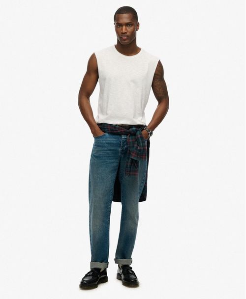 Camiseta Manga Corta Para Hombre Raw Edge Slub Tank