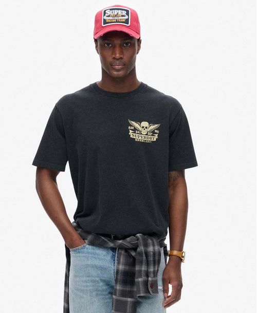 Camiseta Manga Corta Para Hombre Biker Rock Graphic Loose Tee
