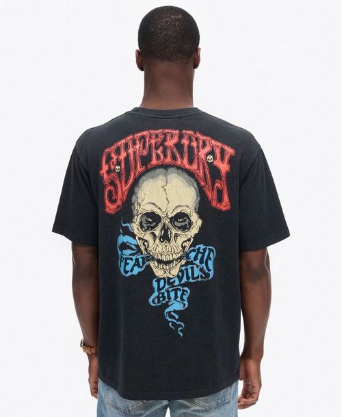 Camiseta Manga Corta Para Hombre Biker Rock Graphic Loose Tee