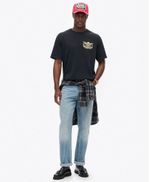 Camiseta-Manga-Corta-Para-Hombre-Biker-Rock-Graphic-Loose-Tee