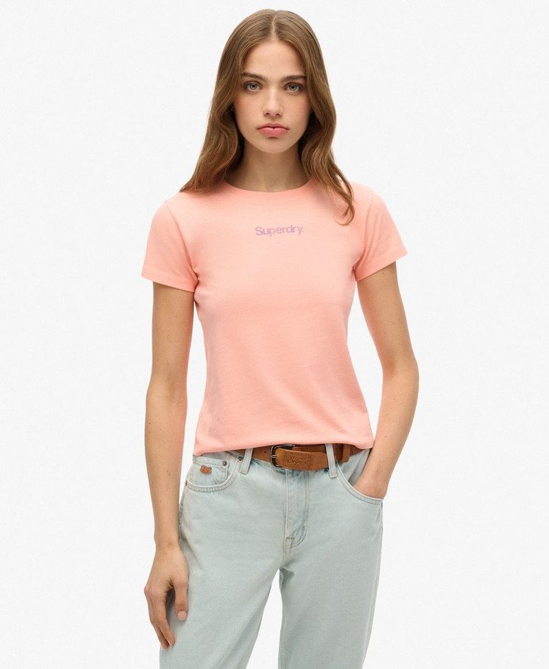 Camiseta-Manga-Corta-Para-Mujer-Core-Logo-City-Fitted-Tee