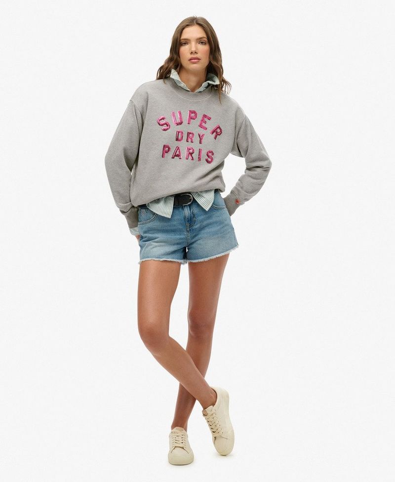 Buzo-Cerrado-Para-Mujer-Embellished-Varsity-Loose-Crew
