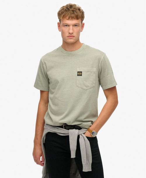 Camiseta Manga Corta Para Hombre Contrast Stitch Pocket