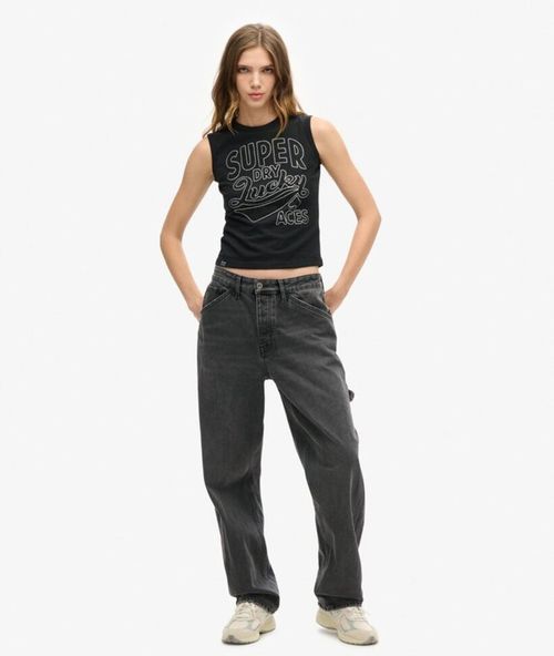 Camiseta Para Mujer Retro Embellished Slim Vest