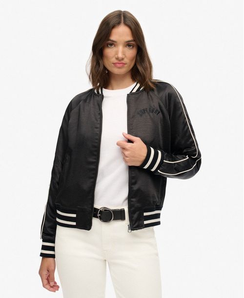 Chaqueta Casual Para Mujer Suikajan Embroidered Bomber