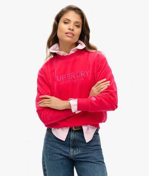 Buzo Cerrado Para Mujer Velour Boxy Crew Sweat